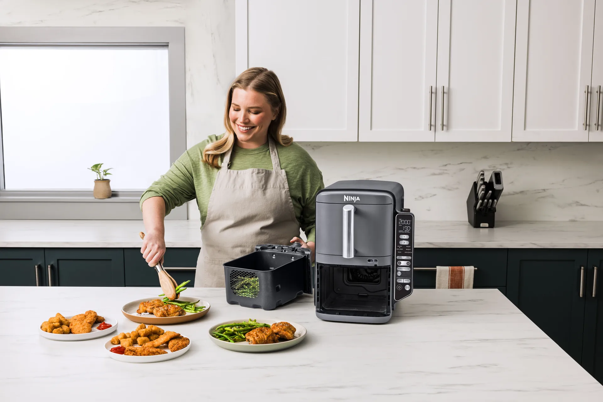 Ninja Air Fryer SL451EU stacked dual zone XL 9,5 L, Sort Ninja