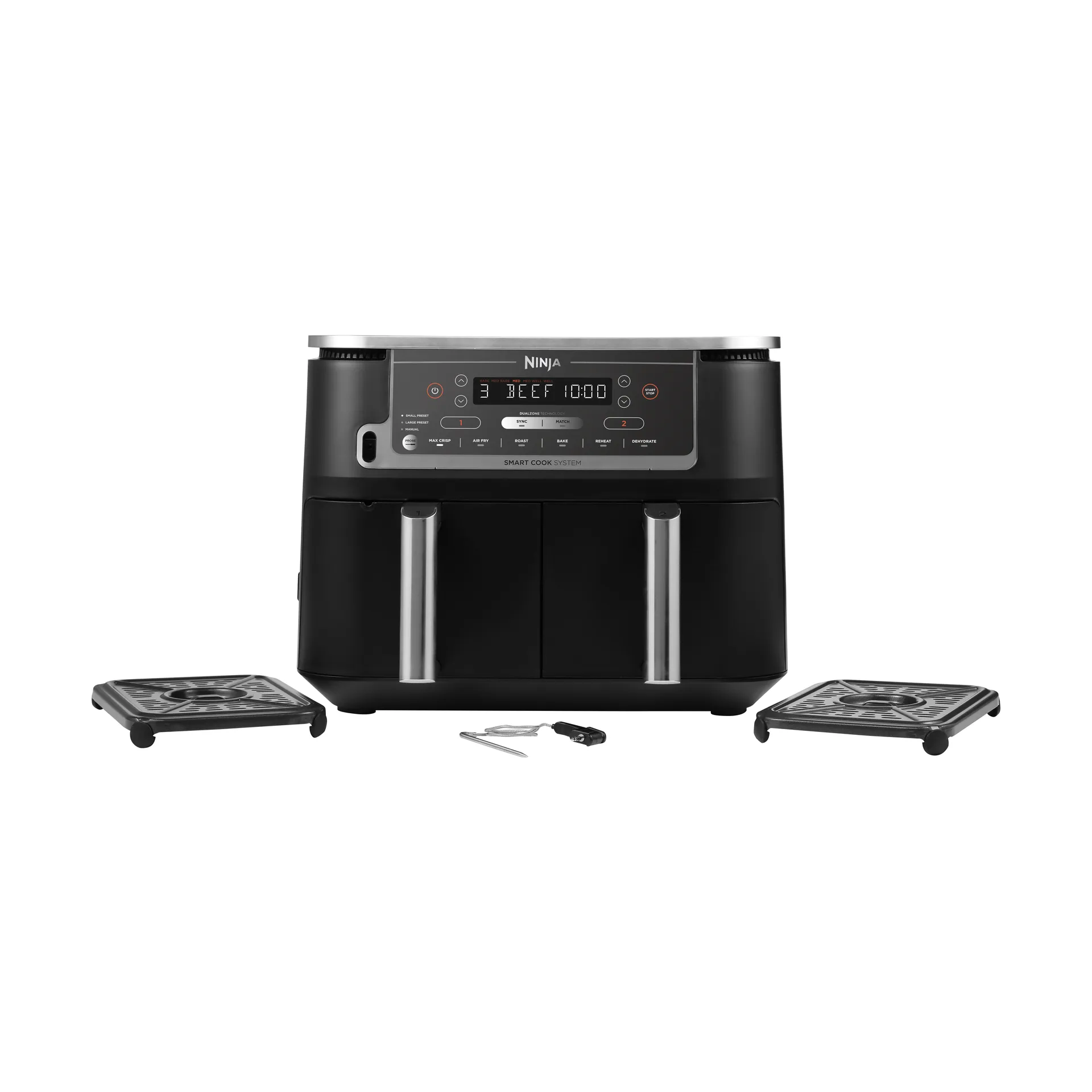 Ninja Foodi Max AF451 Airfryer Dual Zone med termometer 9,5 L, Sort Ninja