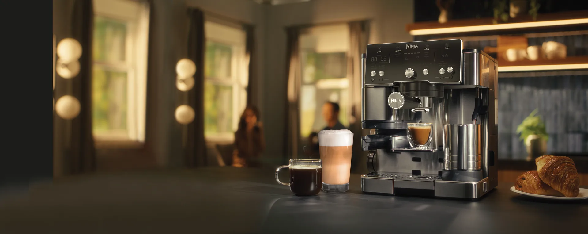 Ninja Luxe™ café essential 2-i-1 espressomaskine, Stainless steel Ninja