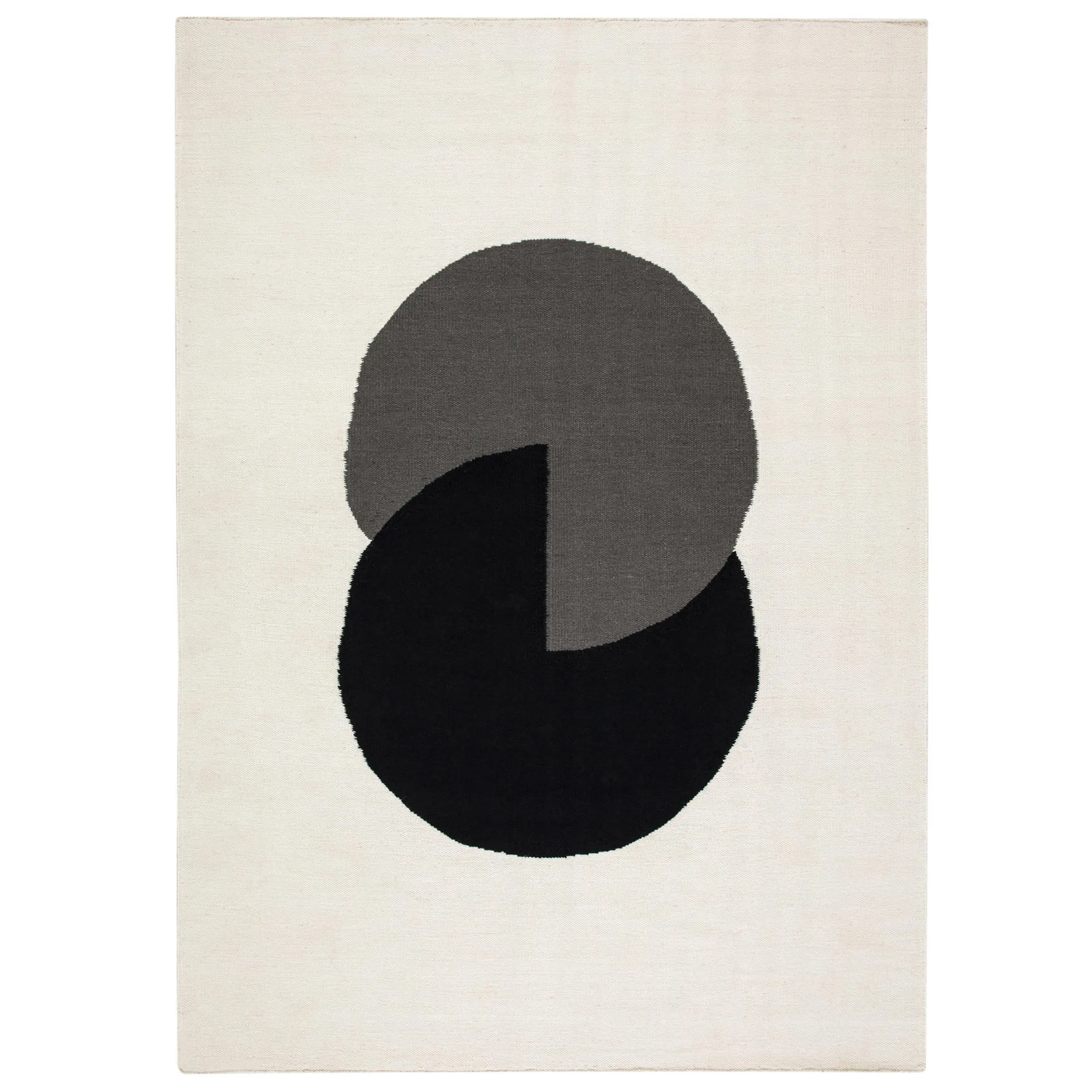 Circles blocks kelimtæppe naturhvid, 200x300 cm NJRD