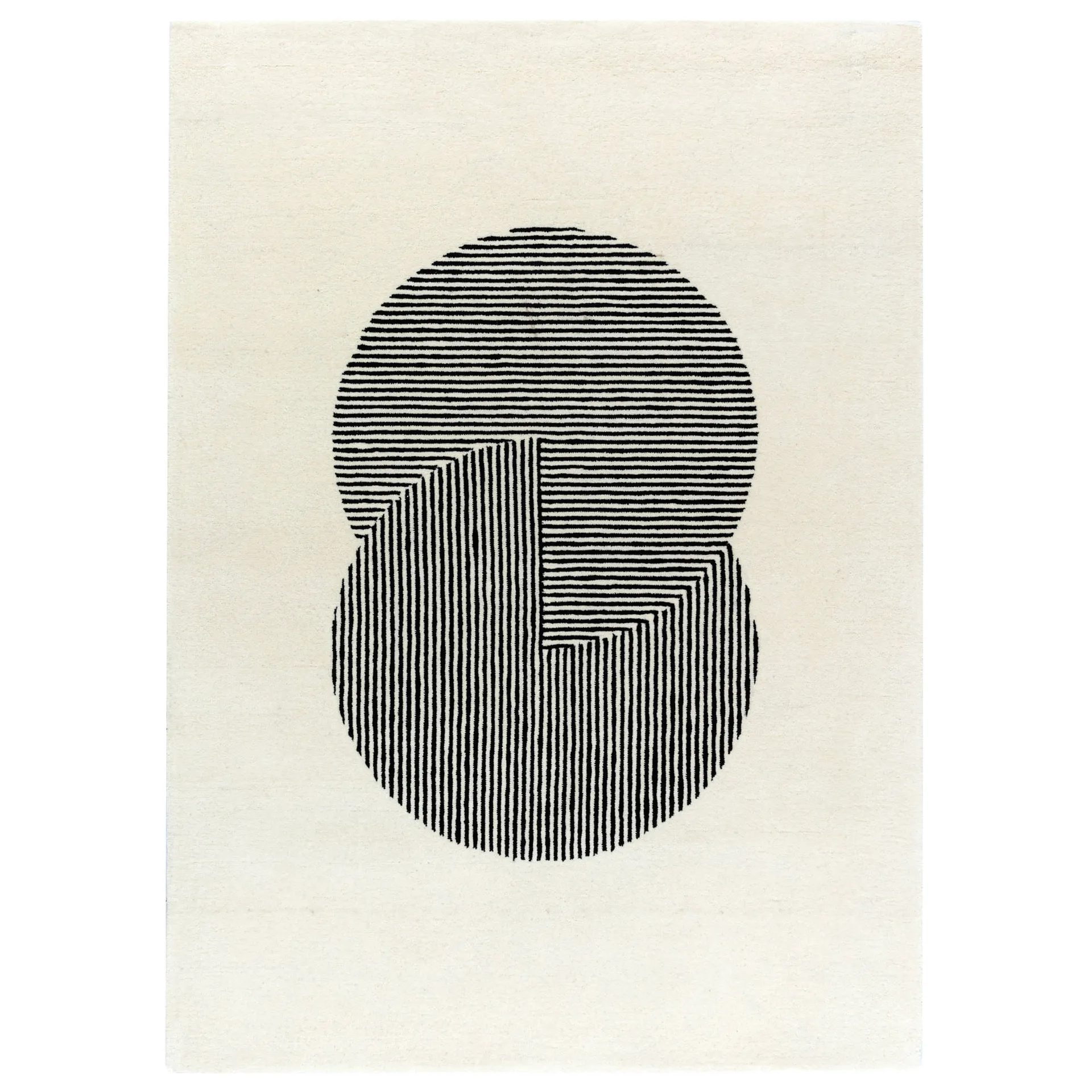 Circles uldtæppe naturhvid, 200x300 cm NJRD