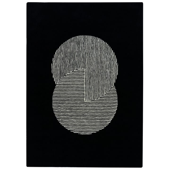 Circles uldtæppe sort - 200x300 cm - NJRD