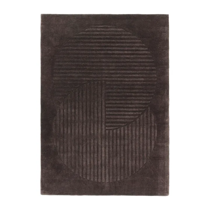 Levels Circles uldtæppe - Brun, 170x240 cm - NJRD