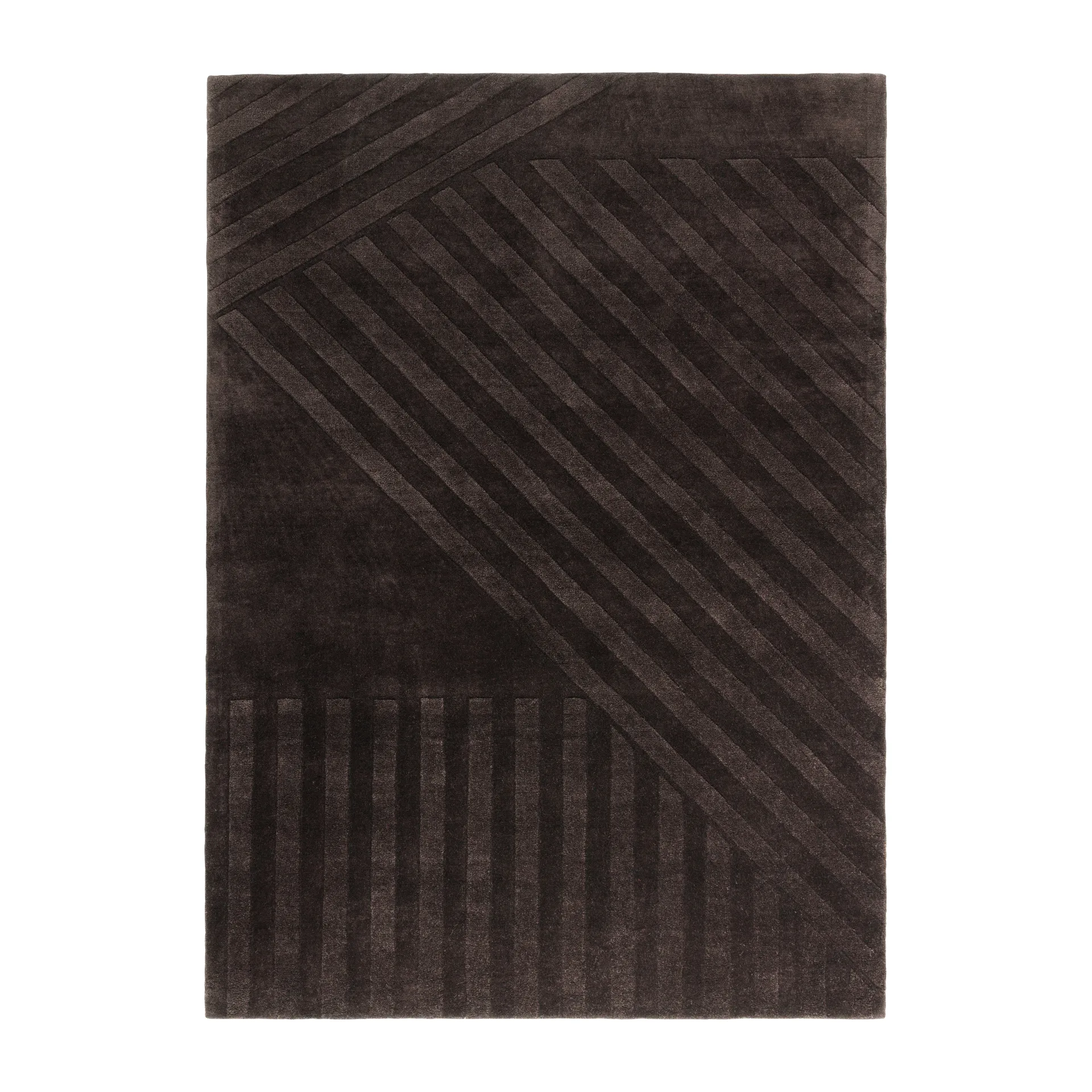 Levels Stripes uldtæppe, Brun, 170x240 cm NJRD