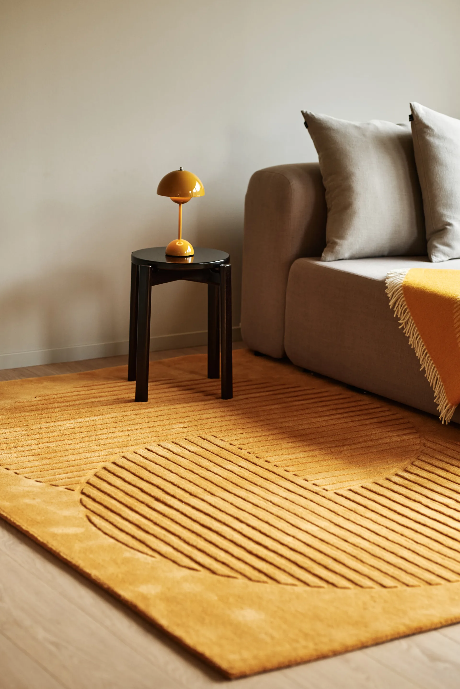 Levels uldtæppe circles gul, 170x240 cm NJRD