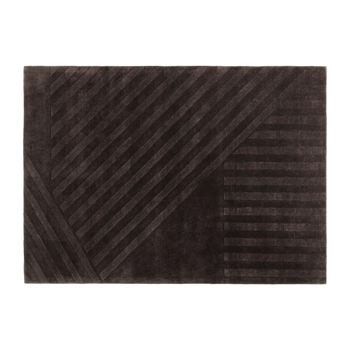 Levels uldtæppe stripes brun - 170x240 cm - NJRD