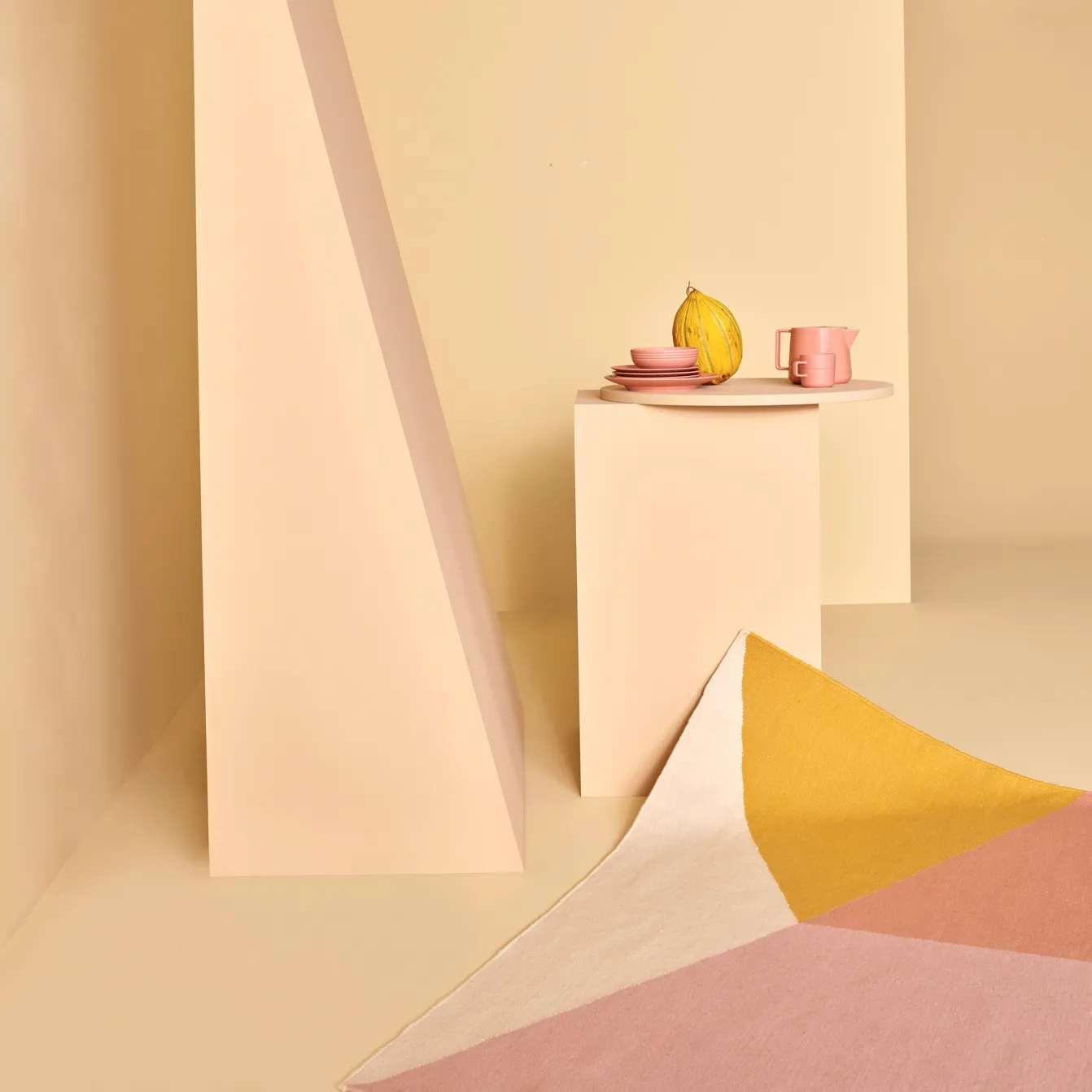 Rectangles blocks kelimtæppe pink, 170x240 cm NJRD