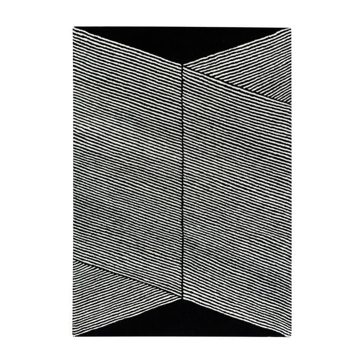 Rectangles uldtæppe sort - 170x240 cm - NJRD