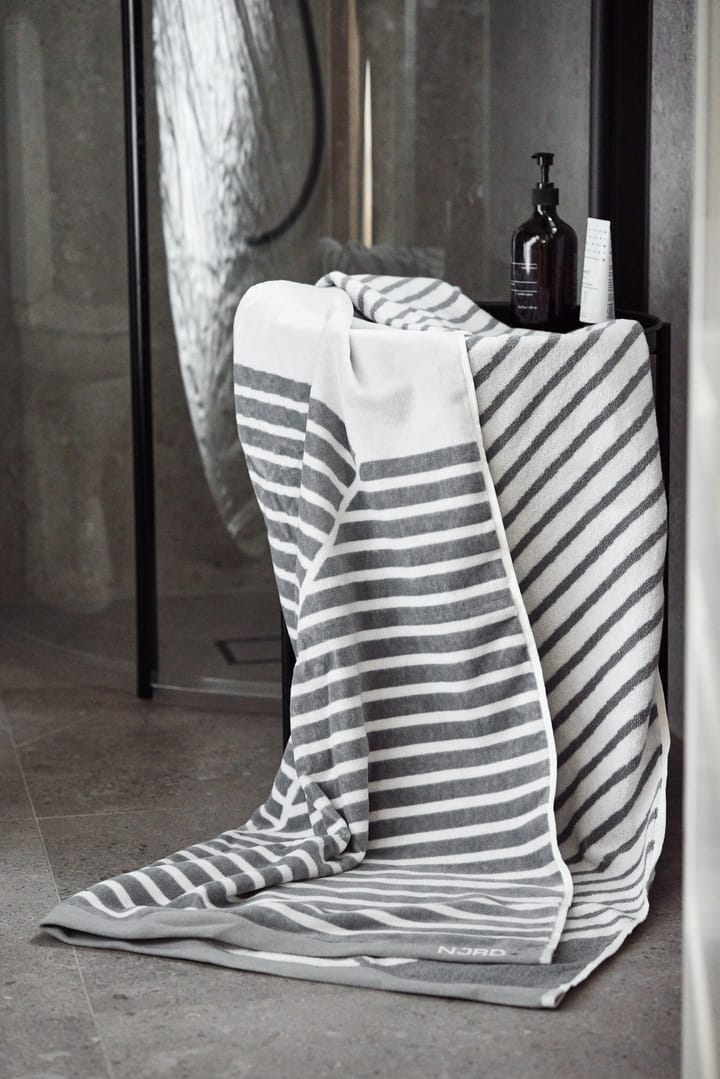 Stripes badehåndklæde 100x150 cm, Grå NJRD
