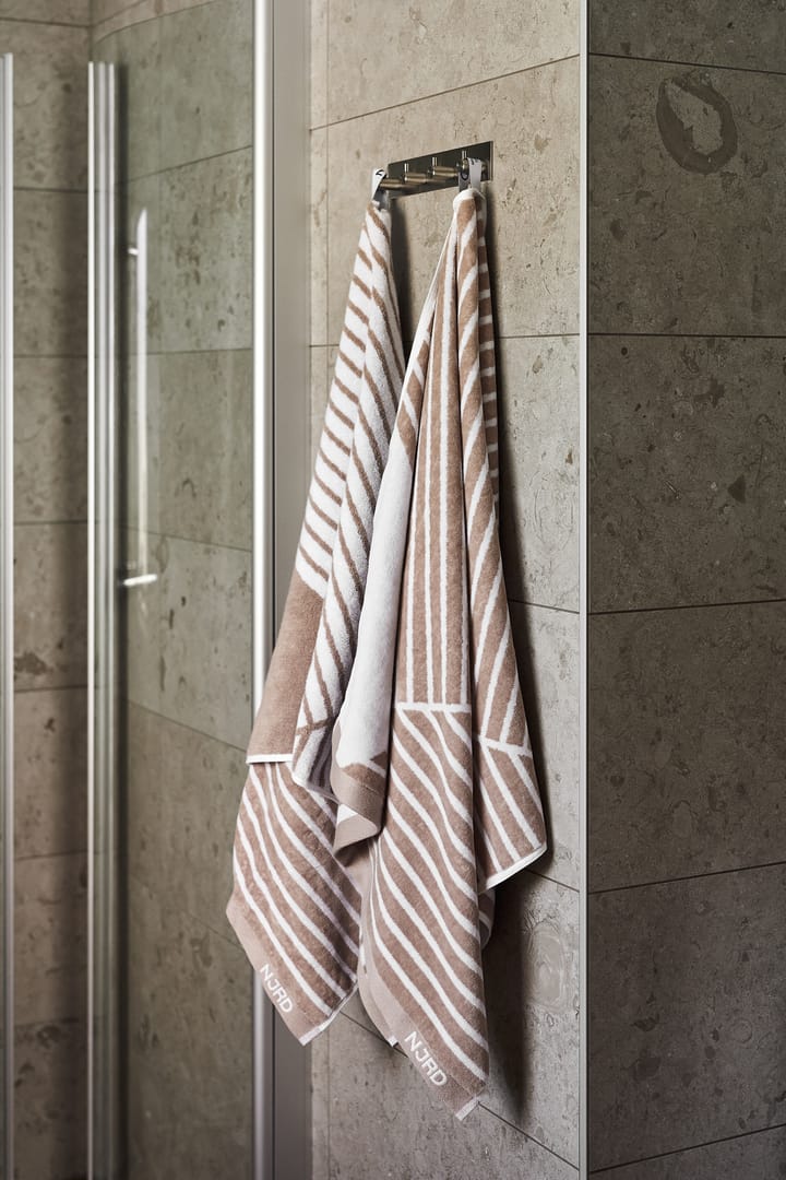 Stripes badehåndklæde 70x140 cm  - Beige - NJRD