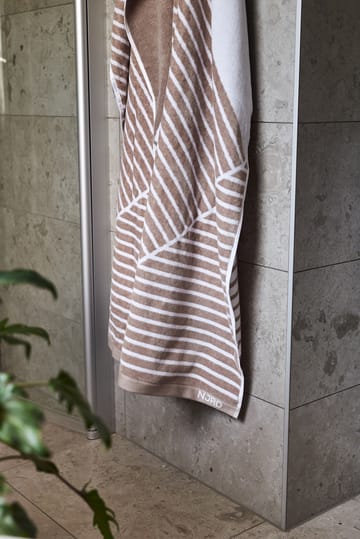 Stripes badehåndklæde 70x140 cm  - Beige - NJRD