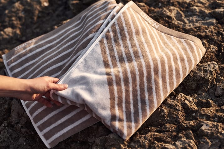 Stripes badehåndklæde 70x140 cm , Beige NJRD