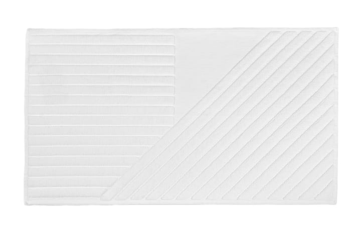 Stripes bademåtte 50x90 cm - Hvid - NJRD