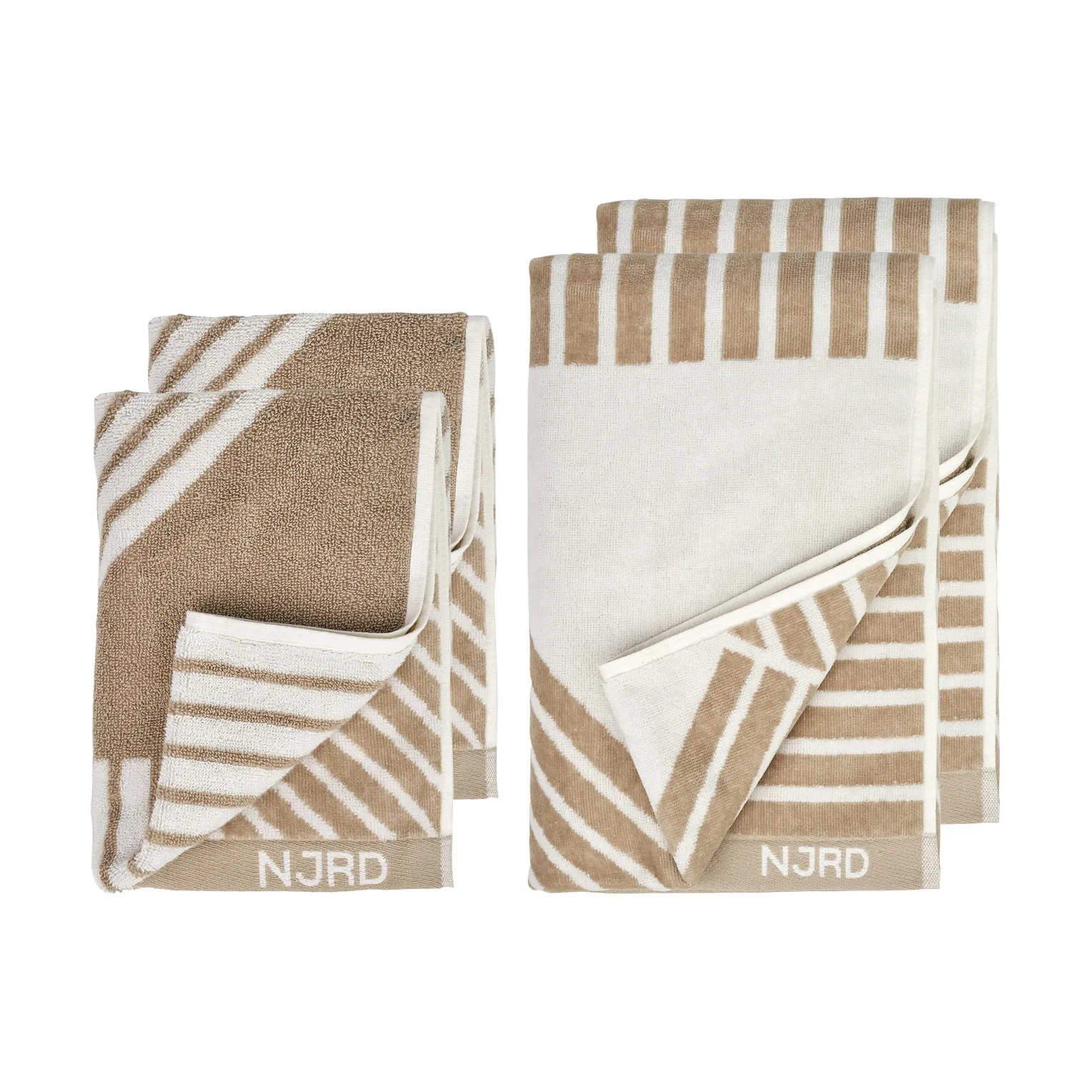 Stripes håndklædesæt 4 dele - Beige,  NJRD