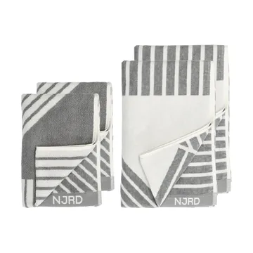Stripes håndklædesæt 4 dele - Grå - NJRD