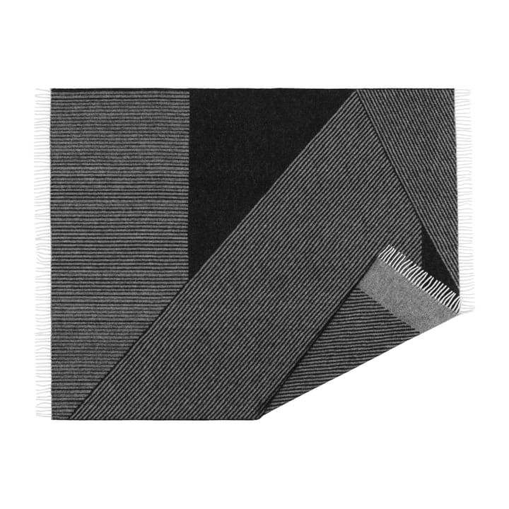 Stripes uldplaid 130x185 cm - Sort - NJRD
