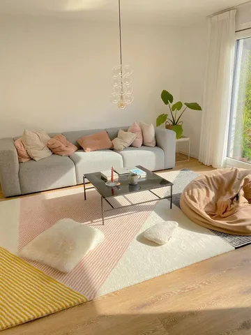 Stripes uldtæppe pink - 200x300 cm - NJRD