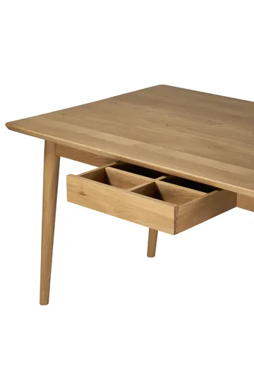 VIOR spisebord 120 cm + stol 4‑pak – Lakeret eg‑natur - NJRD