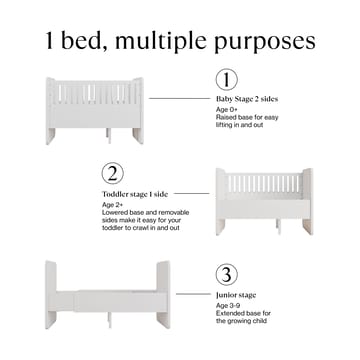 Form baby- og juniorseng 166x77,5x87 cm - Eg - Nofred