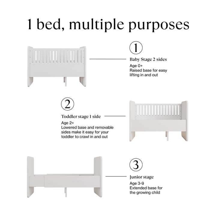Form baby- og juniorseng 166x77,5x87 cm, Eg Nofred