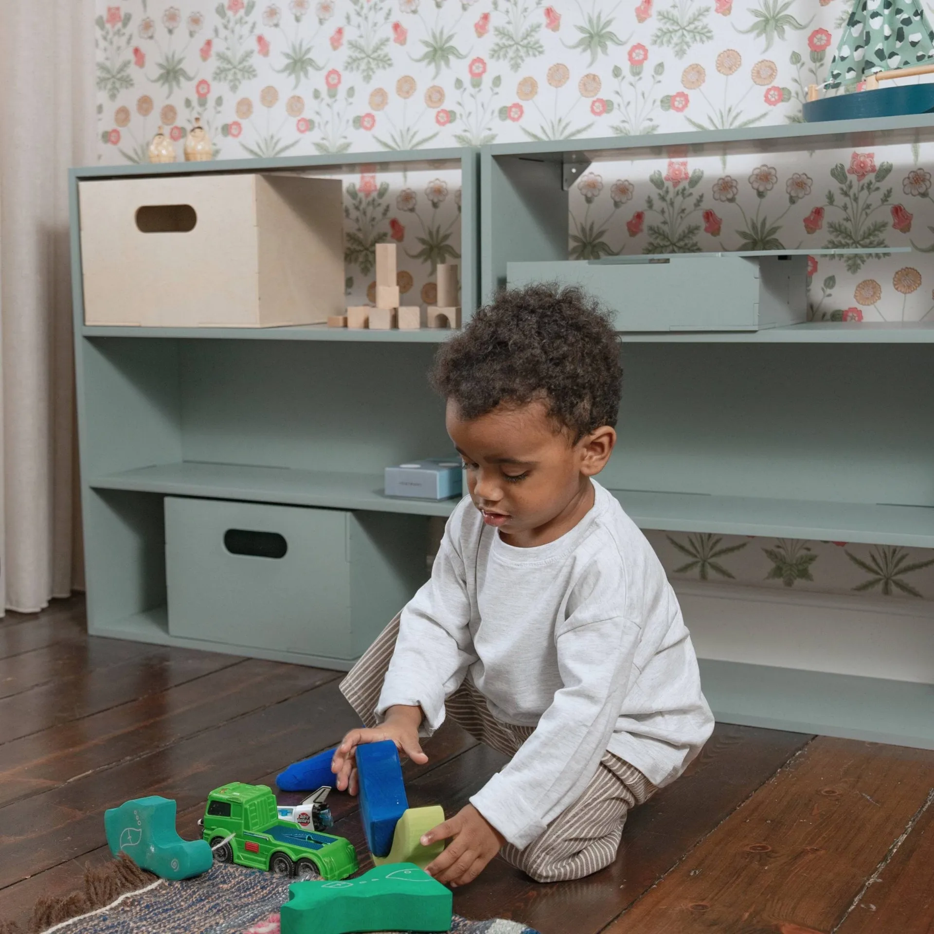 Kiddo Shelving børnehylde, Olivengrøn Nofred