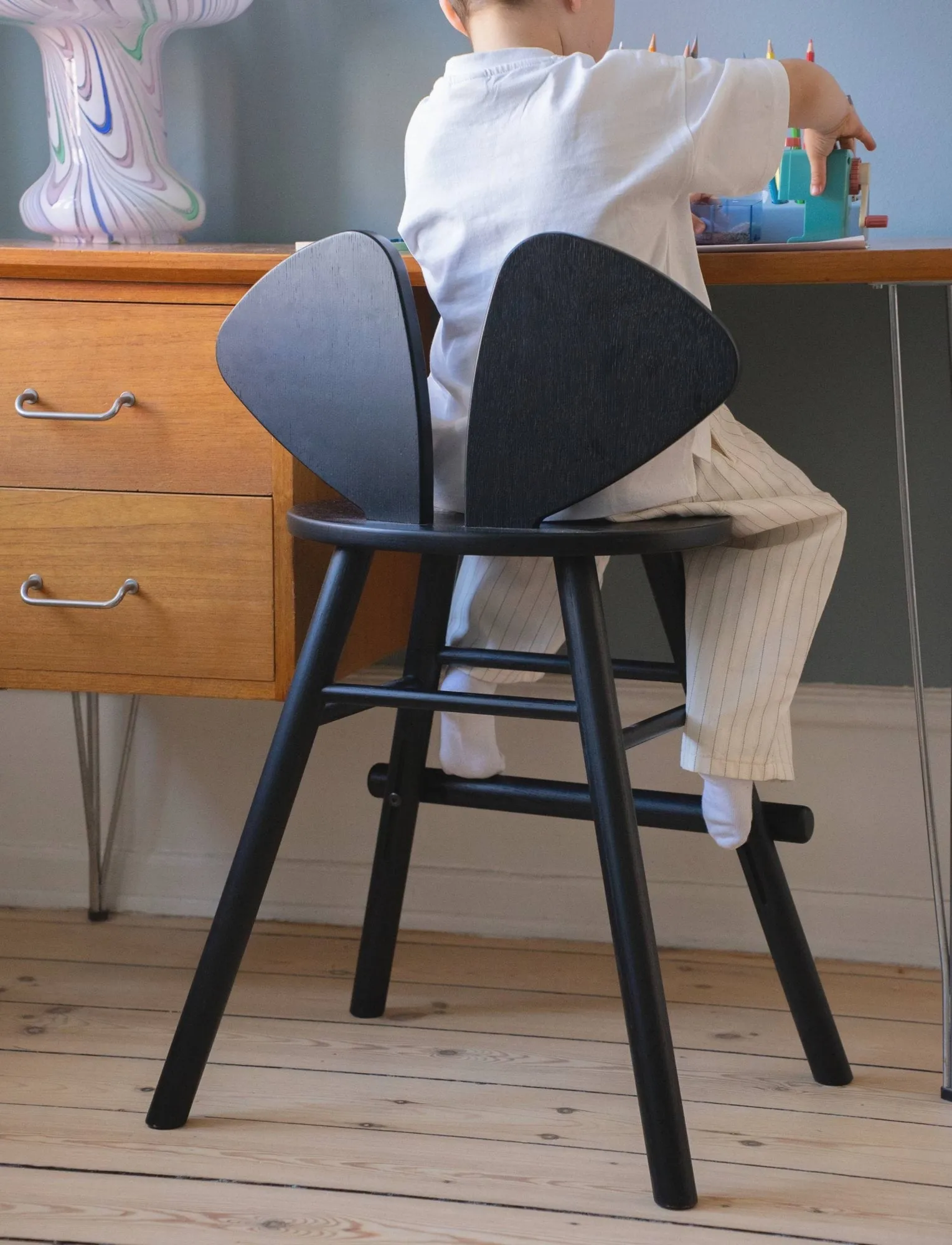Mouse Chair Junior stol, Sort Nofred