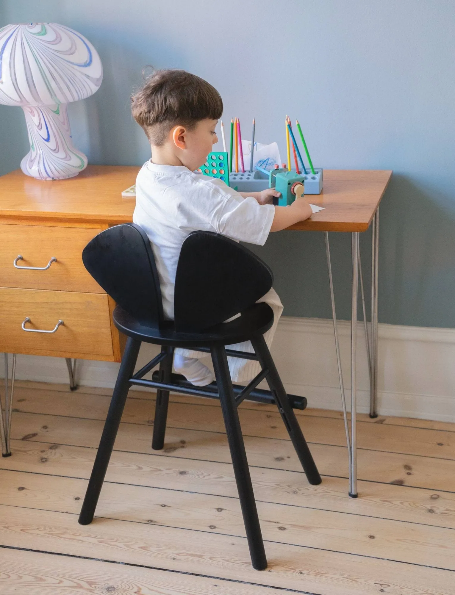 Mouse Chair Junior stol, Sort Nofred