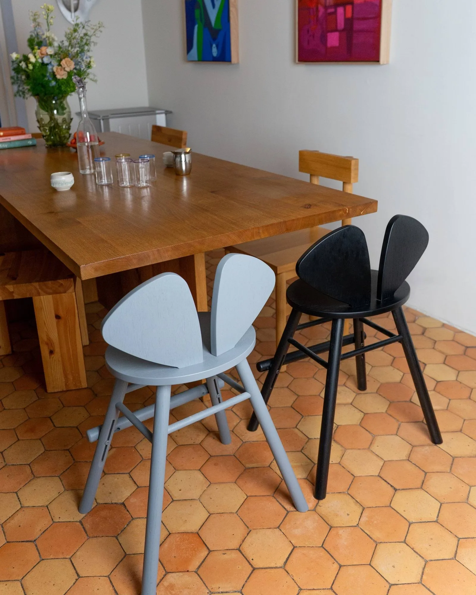 Mouse Chair Junior stol, Sort Nofred