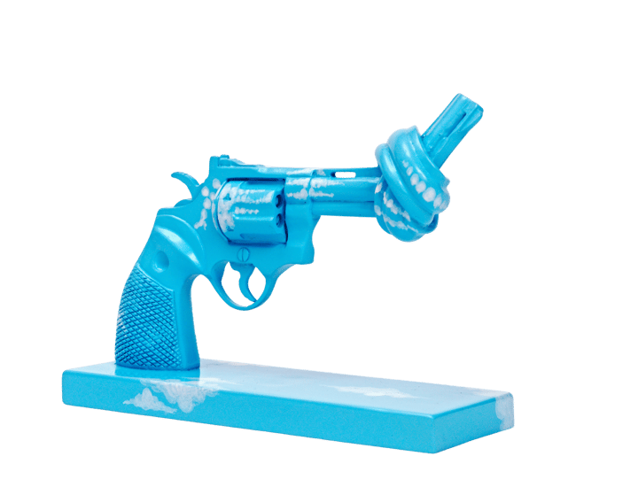 Imagine dekoration 30 cm, Blå-hvid Non Violence