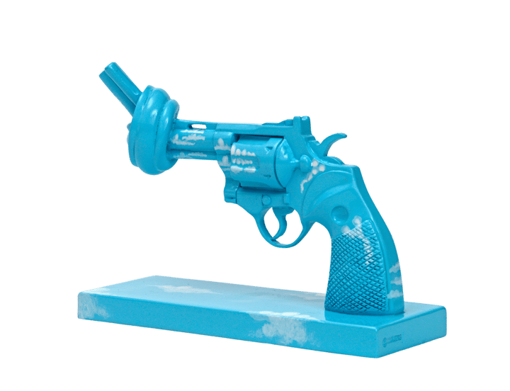 Imagine dekoration 30 cm, Blå-hvid Non Violence