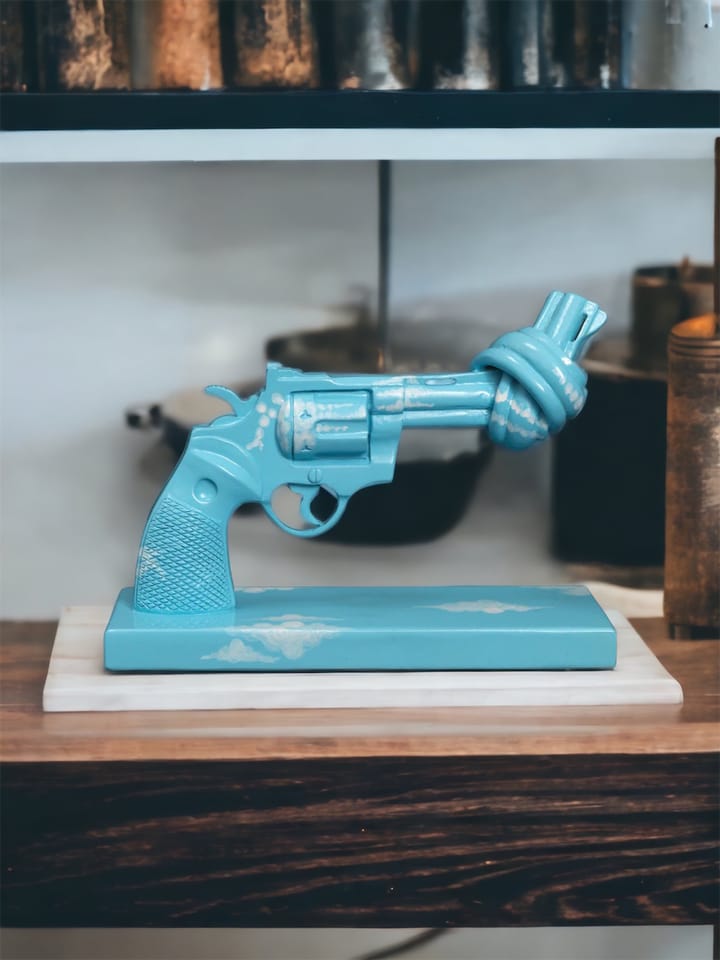 Imagine dekoration 30 cm, Blå-hvid Non Violence