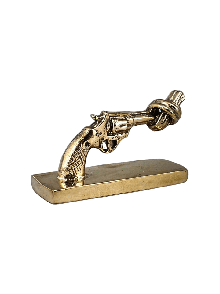 Knotted Gun mini 7 cm, Bronze Non Violence