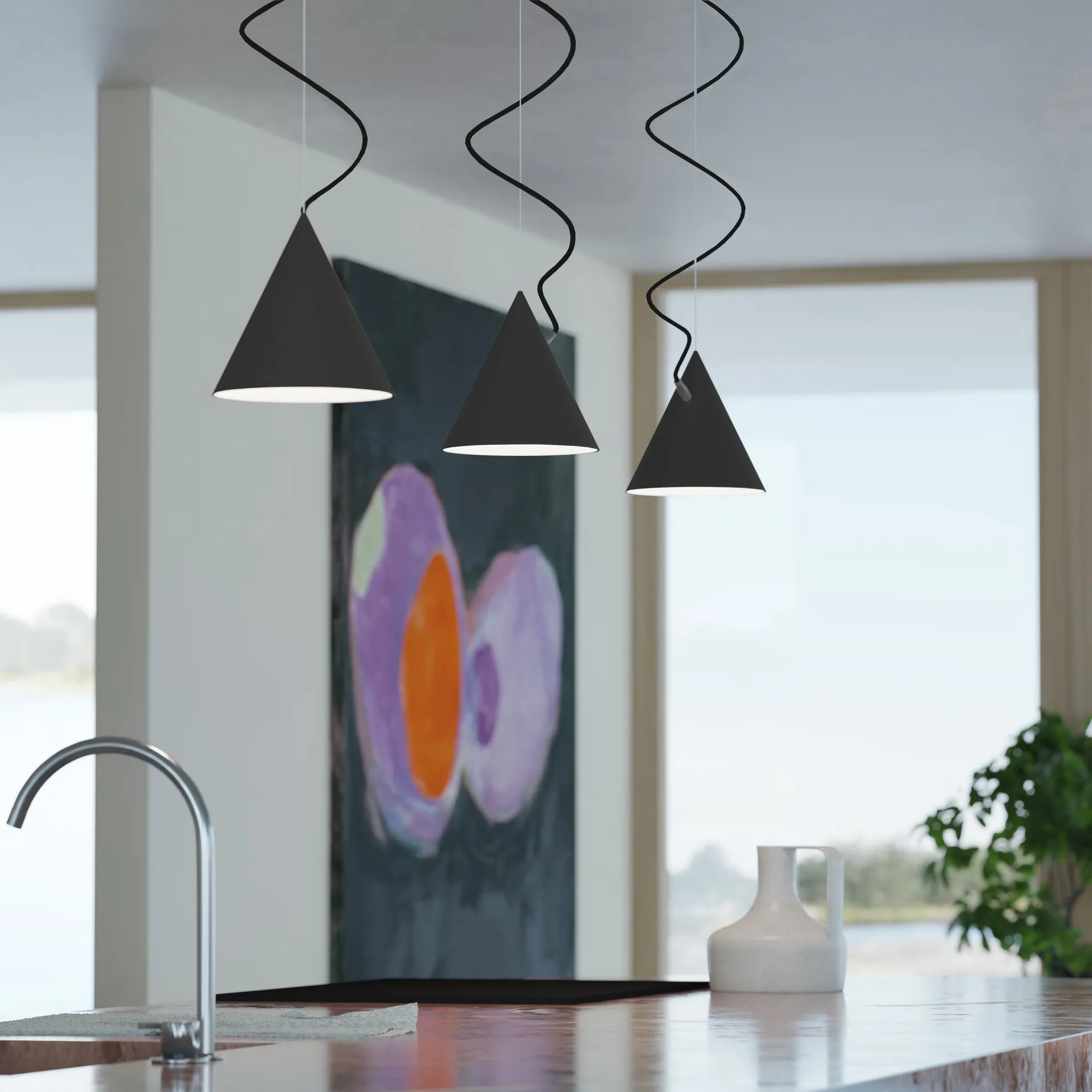 Castor pendel 20 cm, Sort-sort-sort Noon