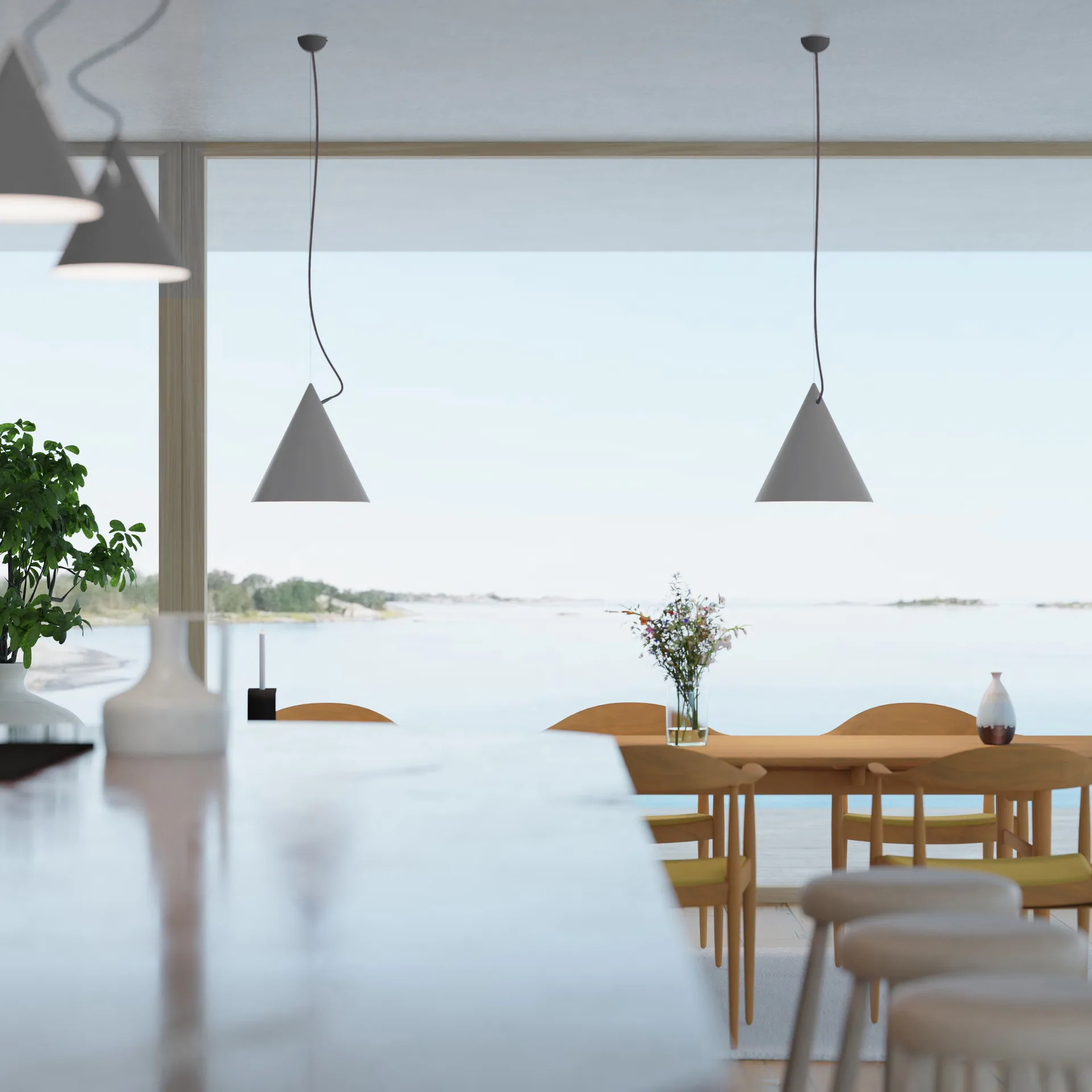 Castor pendel 40 cm, Olivengrå-mørkegrå-sort Noon