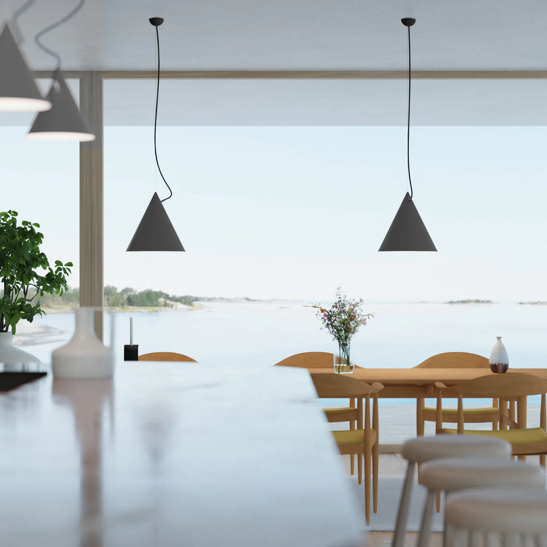 Castor pendel 40 cm, Sort-sort-sort Noon