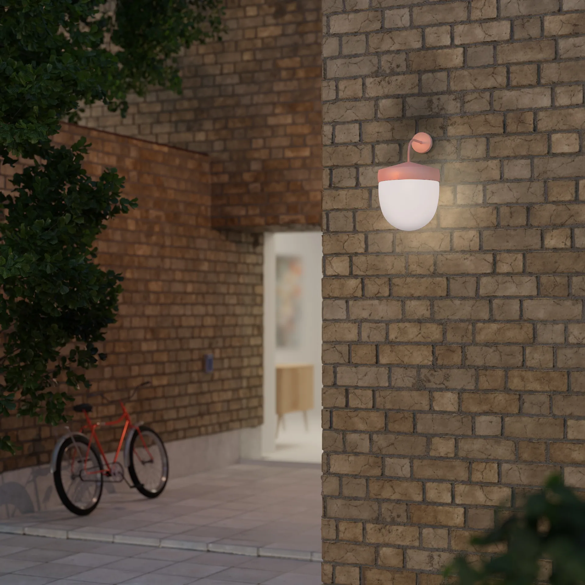 Pan væglampe frostet 30 cm, Aprikos Noon