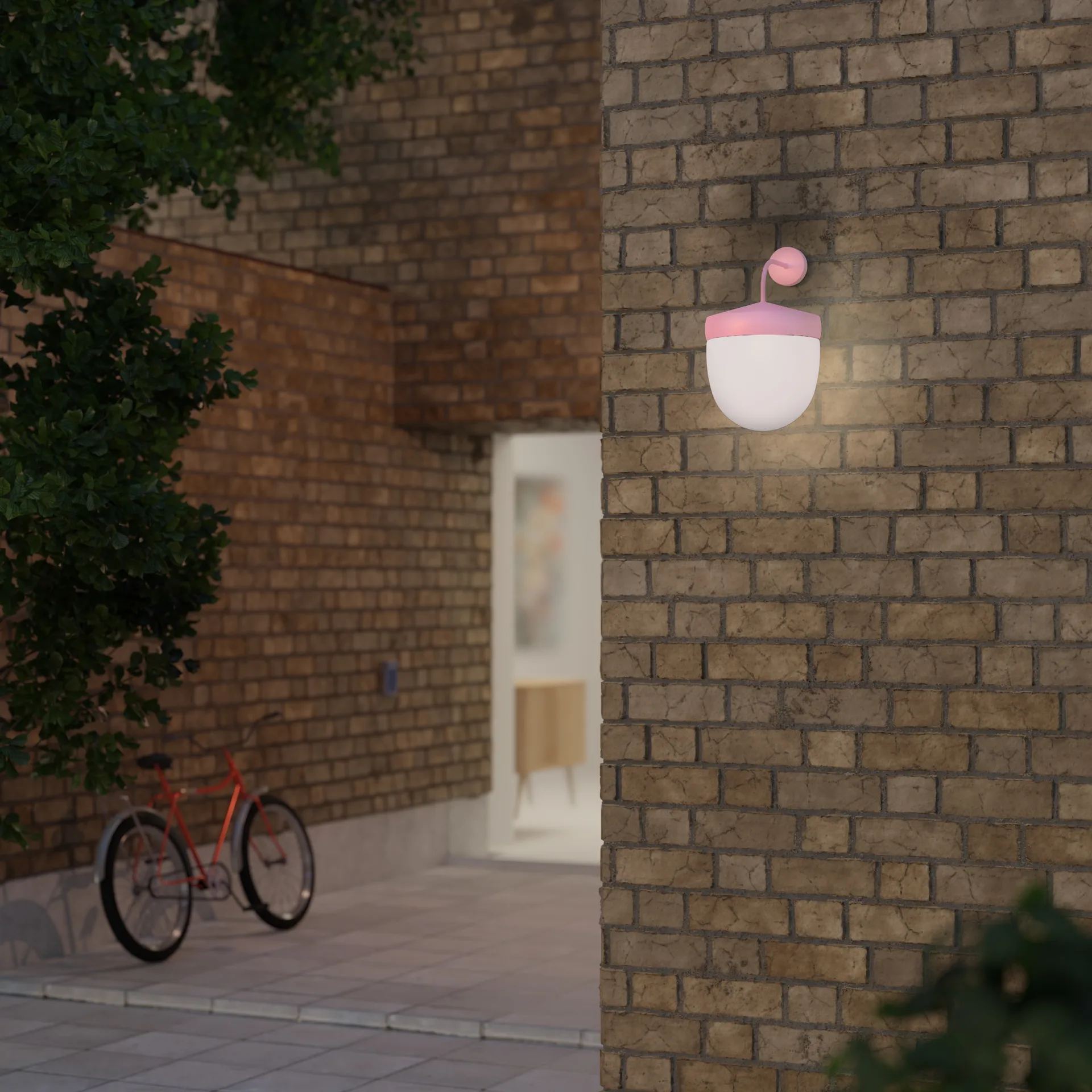 Pan væglampe frostet 30 cm, Rosa Noon