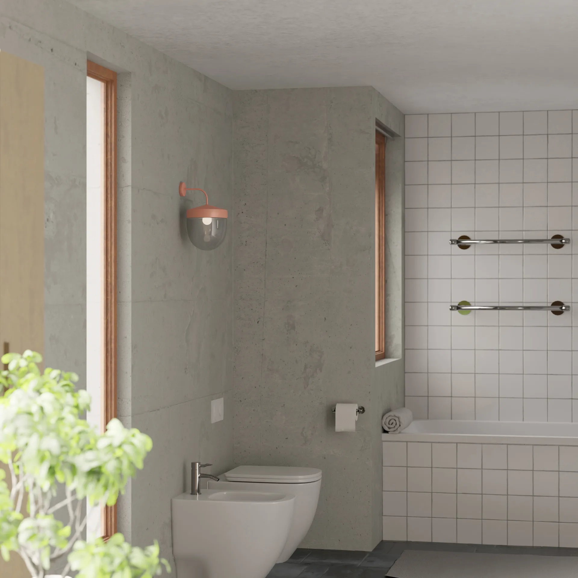 Pan væglampe klar 30 cm, Aprikos Noon