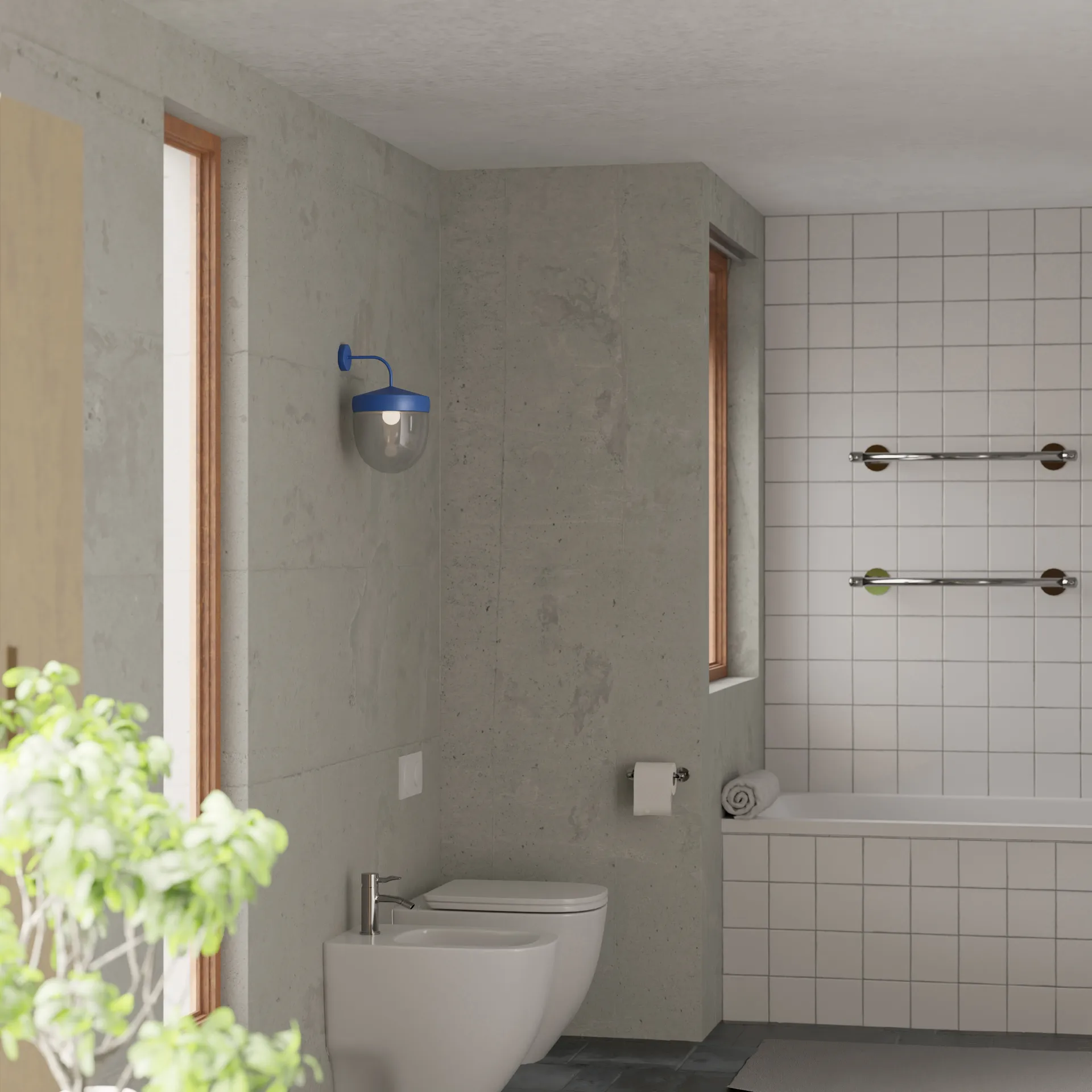 Pan væglampe klar 30 cm, Blå Noon