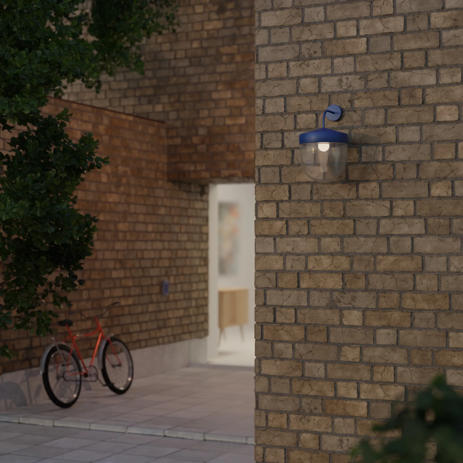 Pan væglampe klar 30 cm, Blå Noon