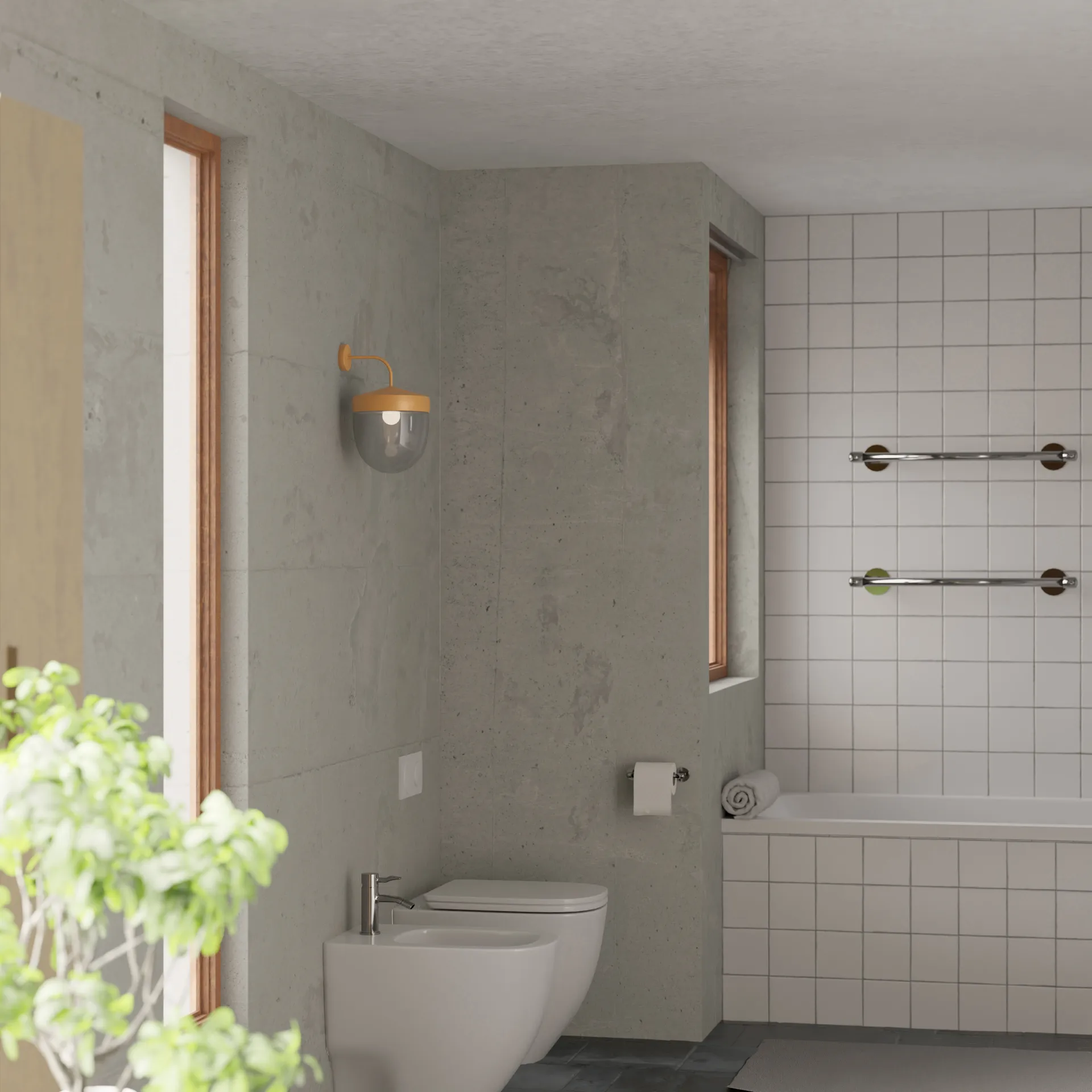 Pan væglampe klar 30 cm, Brun Noon