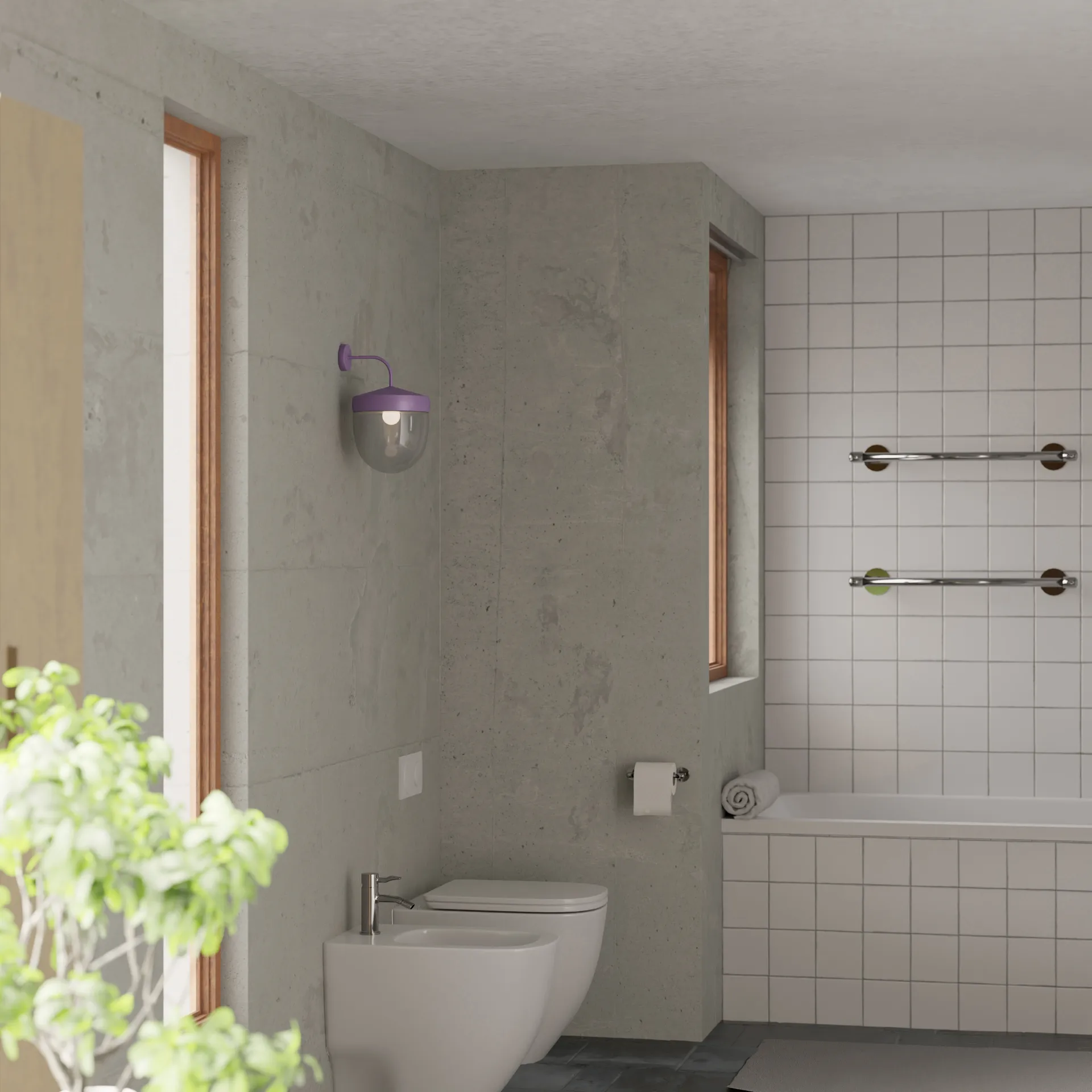 Pan væglampe klar 30 cm, Lilla Noon