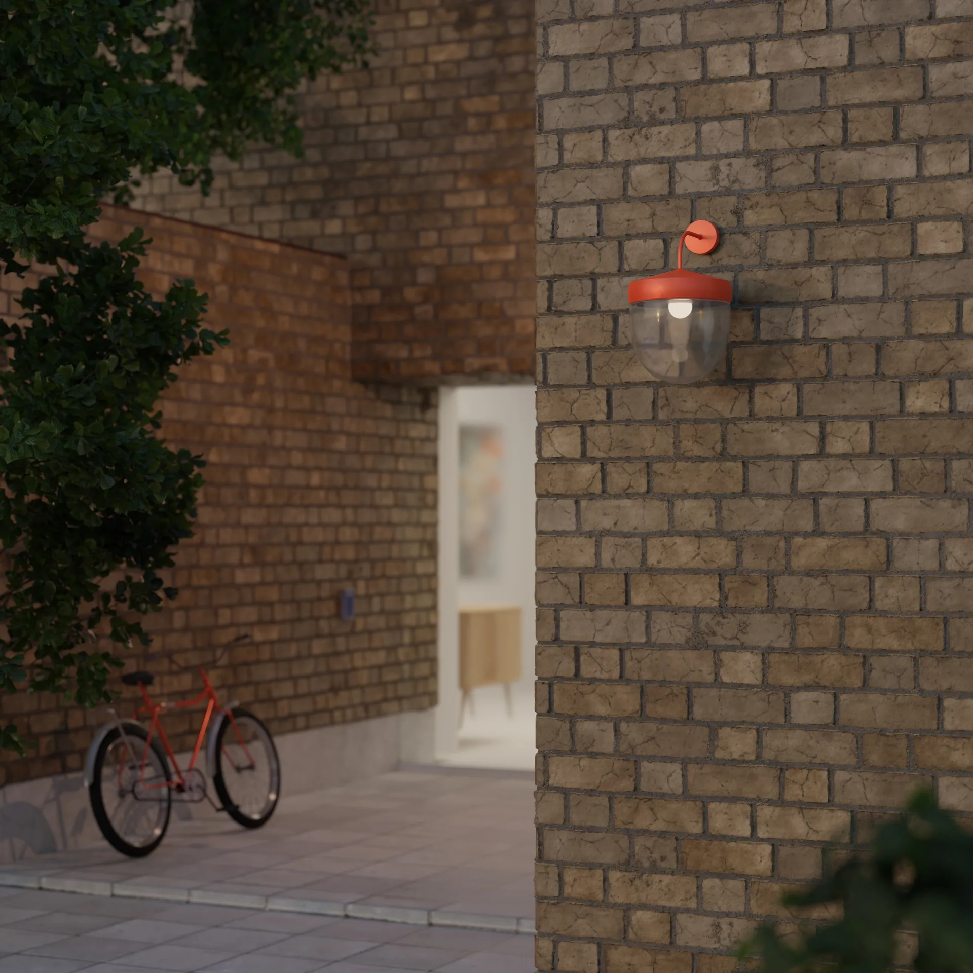 Pan væglampe klar 30 cm, Orange Noon