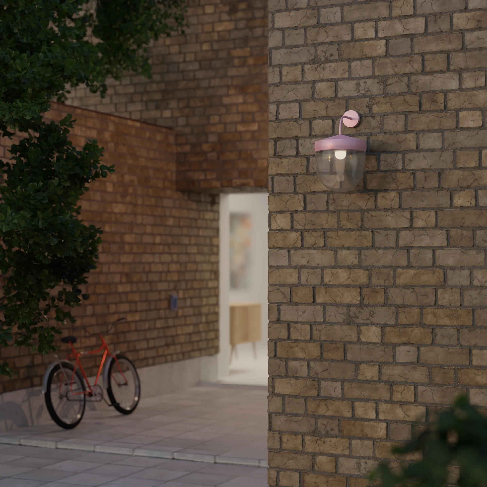 Pan væglampe klar 30 cm, Rosa Noon