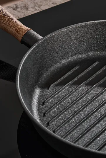 Nordwik grillpande støbejern med træhåndtag - 28 cm - Nordwik