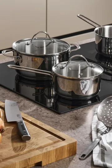 Nordwik gryde med glaslåg 1,3 liter - Rustfrit stål - Nordwik