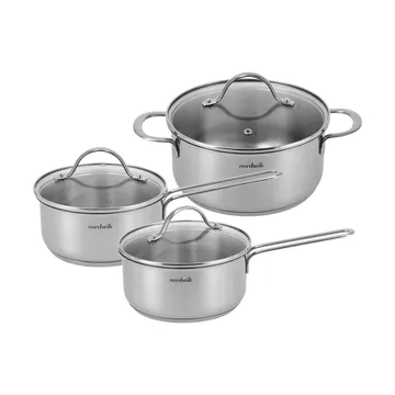 Nordwik grydesæt med glaslåg - 3 dele - Nordwik