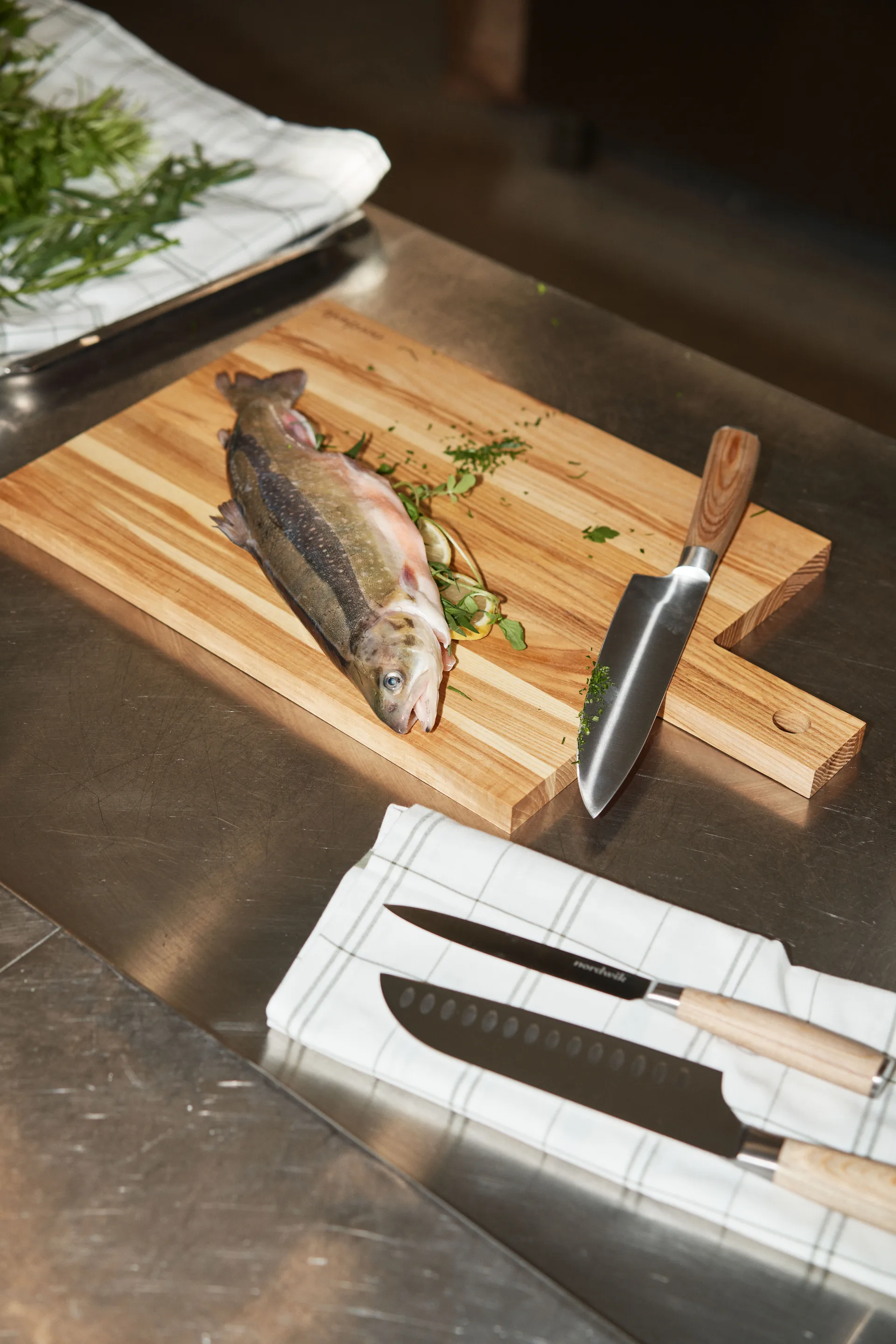 Nordwik knivsæt 3 dele, Pakka træ Nordwik