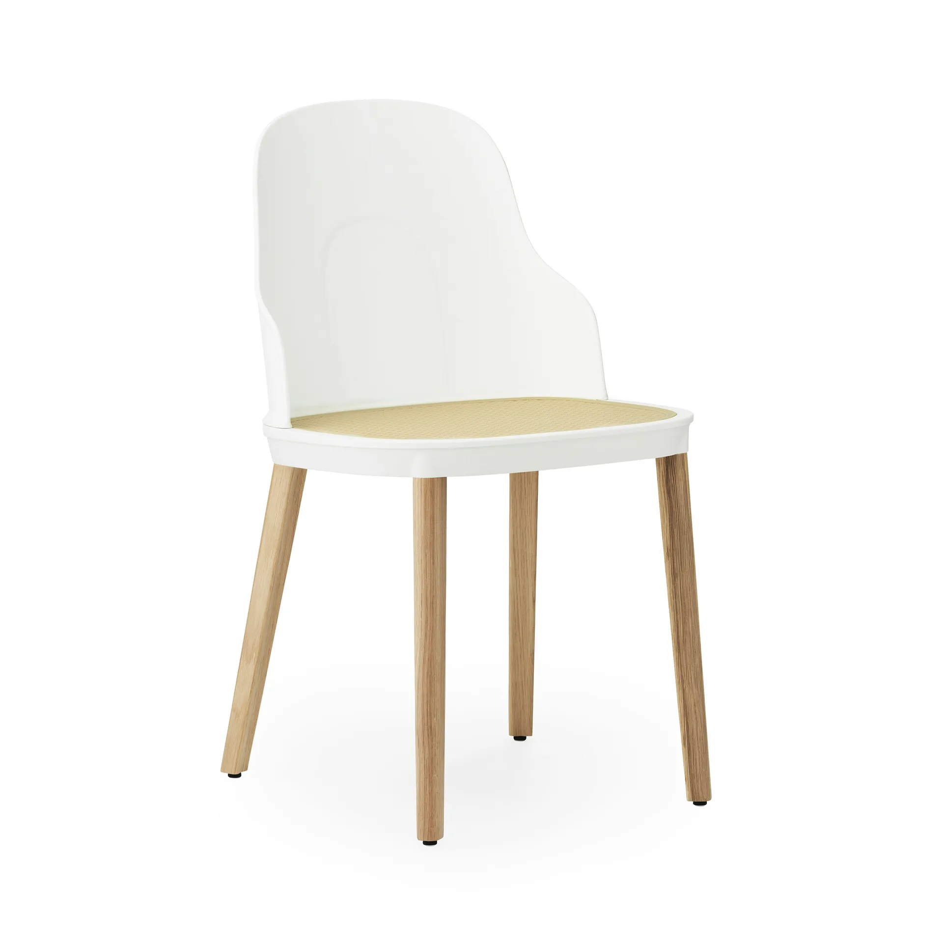 Allez molded wicker stol, Hvid/Eg Normann Copenhagen