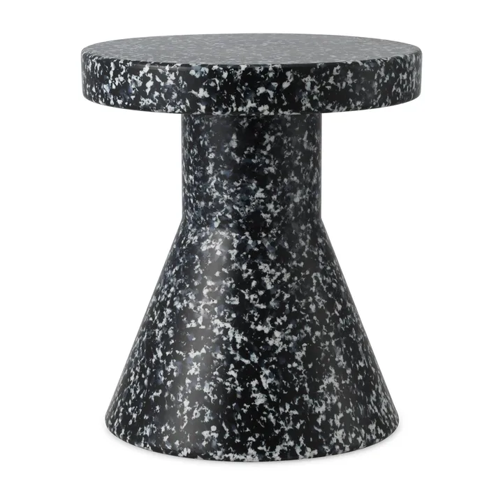 Bit Cone rund skammel - Sort/Hvid, Ø36x42 cm - Normann Copenhagen
